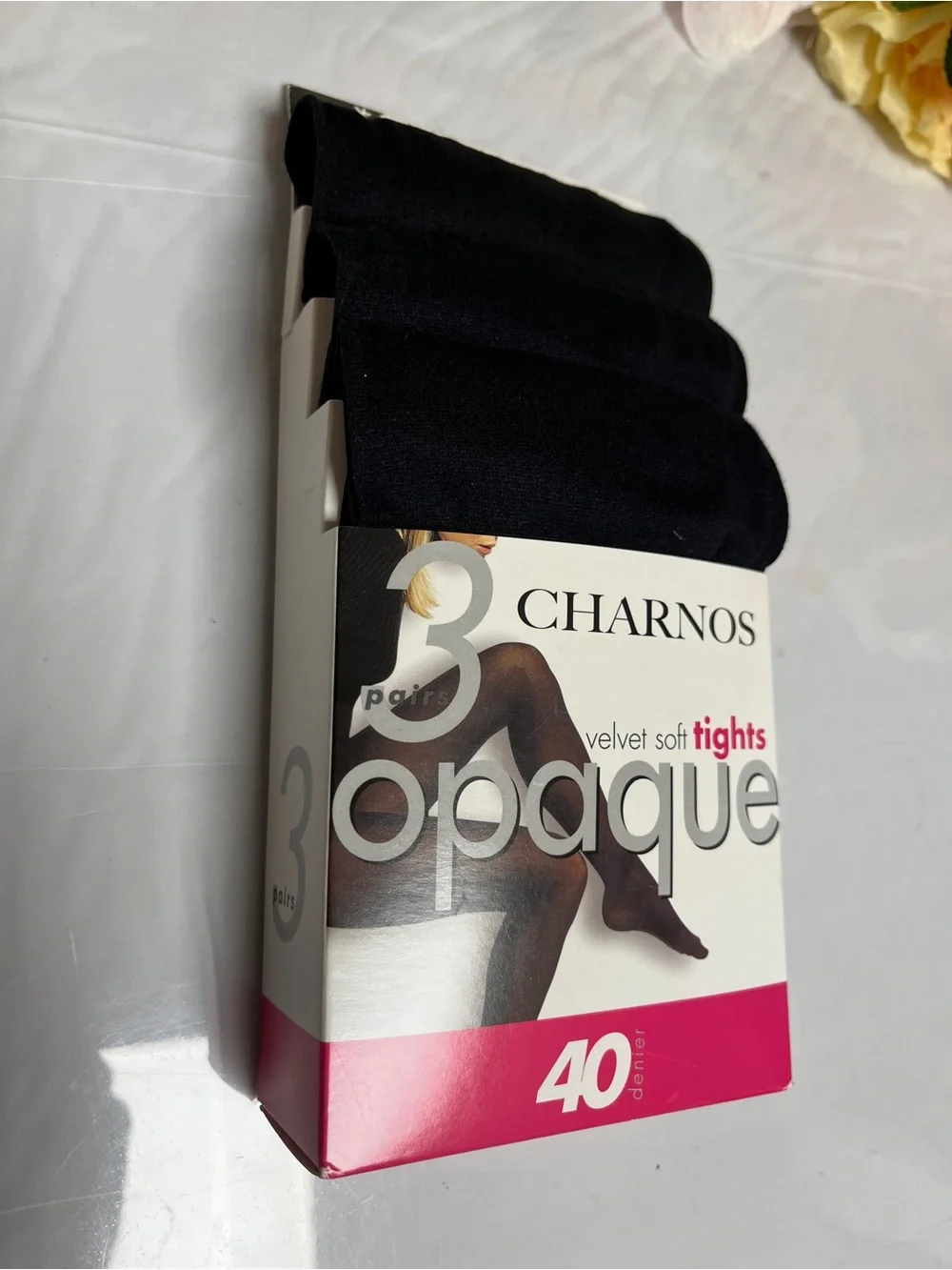 Charnos Velvet Soft Opaque Tights 3 Pair Black M/L 40 Denier NWT